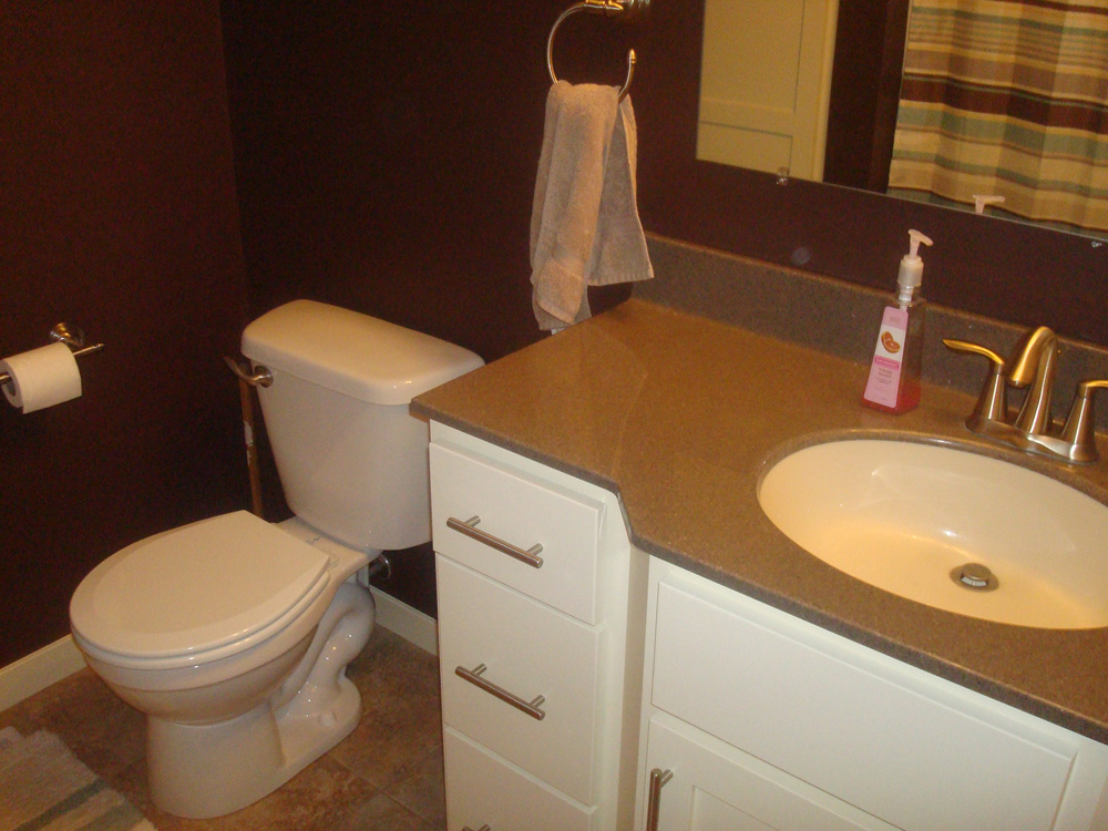 Impact Construction | Hull Iowa | Sioux County Construction near me | Build a house | updated bathroom with white cabinets